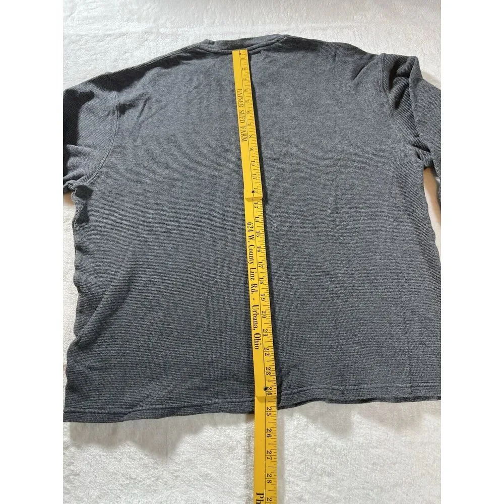 Polo Ralph Lauren Mens 2XL‎ Gray Waffle Knit Thermal Long Sleeve Pony Logo Shirt